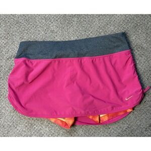 Nike Dri-Fit Athletic Skort Skirt Medium Pink Ruched Tennis Pickleball Golf